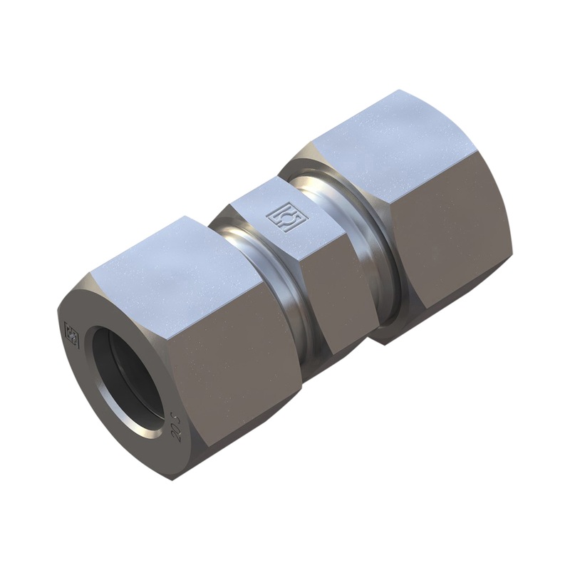Straight FittingSize / Type: 16Swith Cutting Ring & Union NutSteel, Zinc/Nickel-Plated