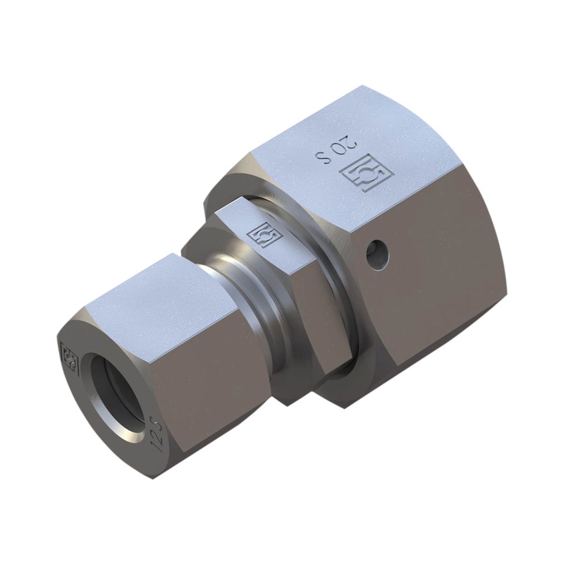 Straight Reducer for Tube Endswith 24 Taper / O-RingSize / Type1: 14SSize / Type2: 10Swith Cutting Ring & Union NutSteel, Zinc/Nickel-Plated