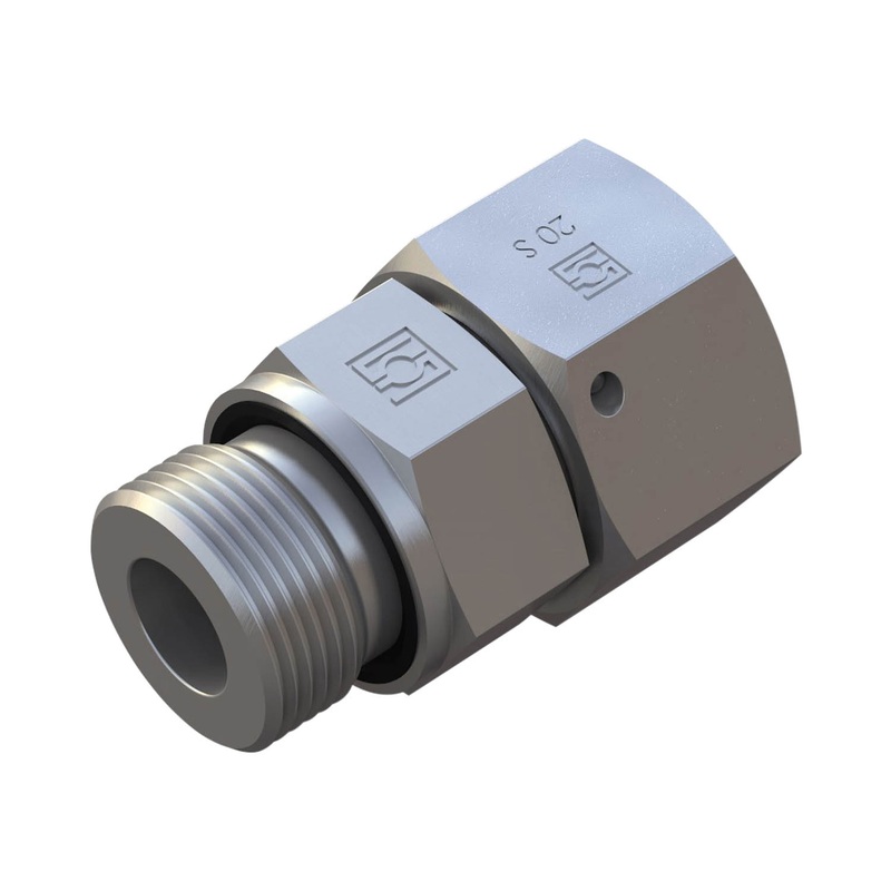 Straight Male Stud Fittingwith 24 Taper / O-RingSize / Type: 18L1/2 BSP, Profile SealingSteel, Zinc/Nickel-Plated