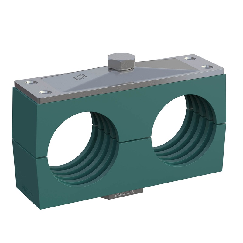 Clamp AssembliesTwin Series Size 1D10mm Polypropylene W3Cover Plate, Hex Head BoltHexagon Ral Nut