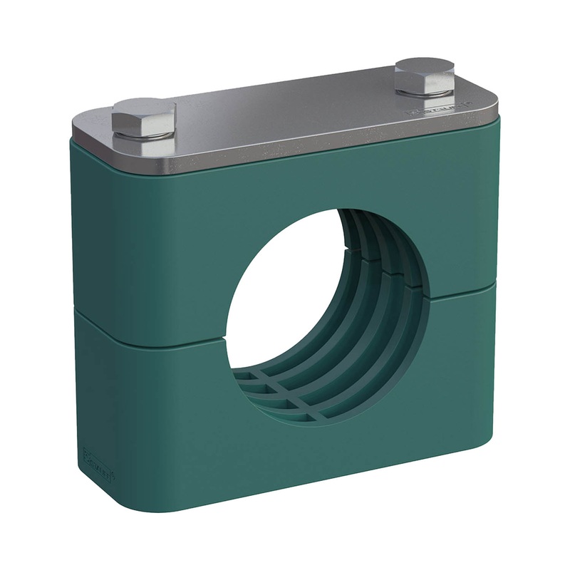 Clamp AssemblyTwin Series Size 2D12,7mm Polypropylene W3Cover Plate, Hex Head BoltProfiled, with Initial Tension