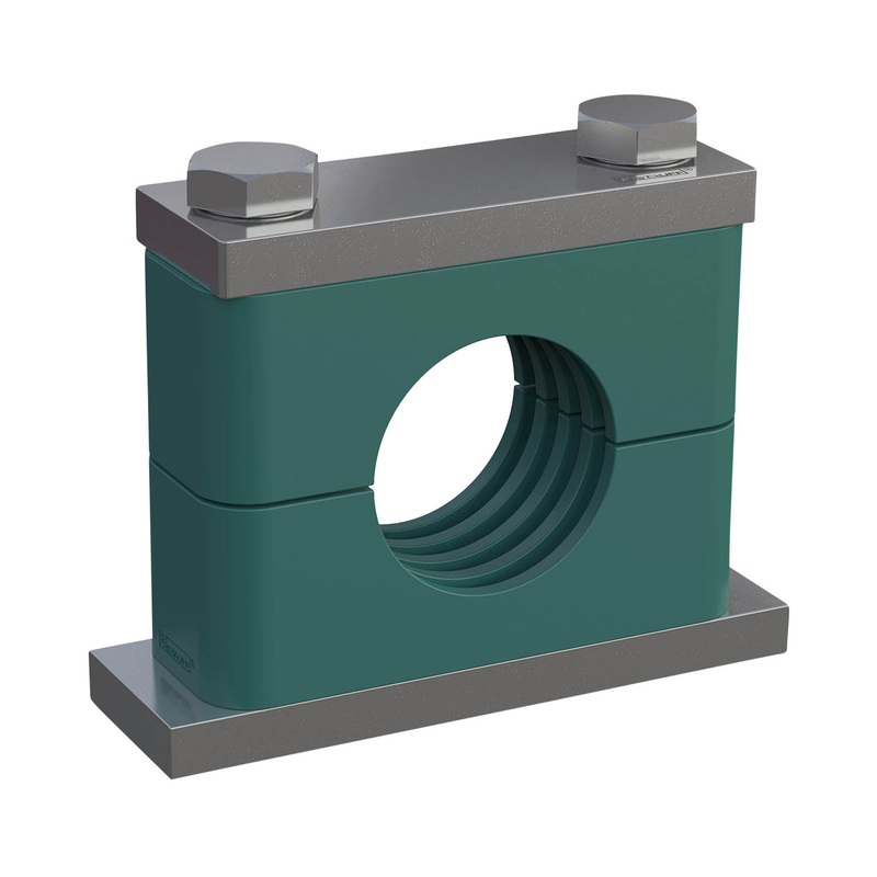 Clamp AssembliesHeavy Series Size 4S21,3mm Polypropylene W4Cover Plate, Hex Head BoltWeld Plate