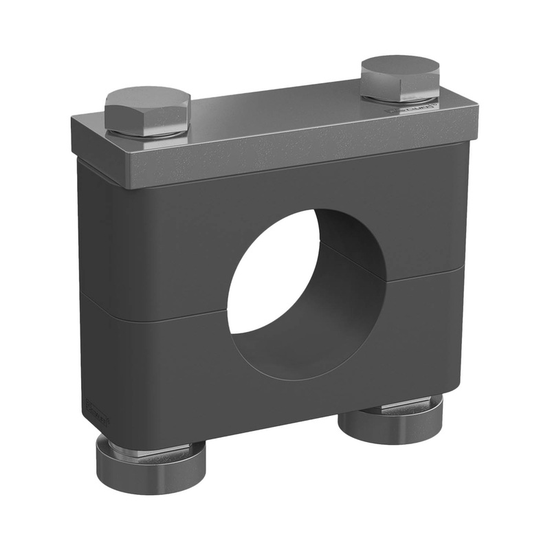 Clamp AssemblyHeavy Series Size 5S30mm Polyamide W3Mounting Rail NutCover Plate, Hex Head BoltSmooth,without Initial Tension