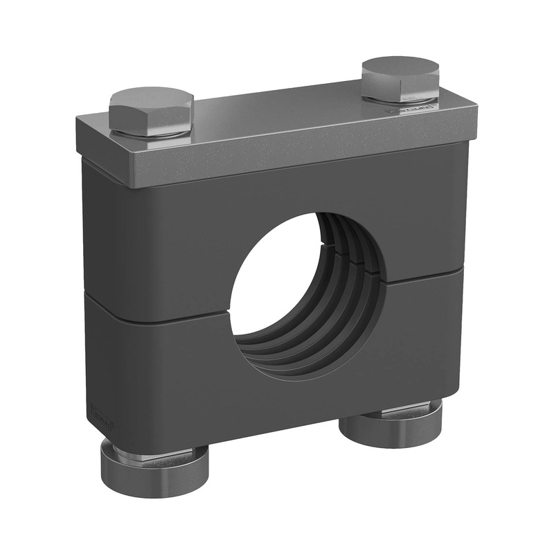 Clamp AssemblyHeavy Series Size 6S60,3mm Polyamide W3Mounting Rail NutCover Plate, Hex Head BoltProfiled, with Initial Tension