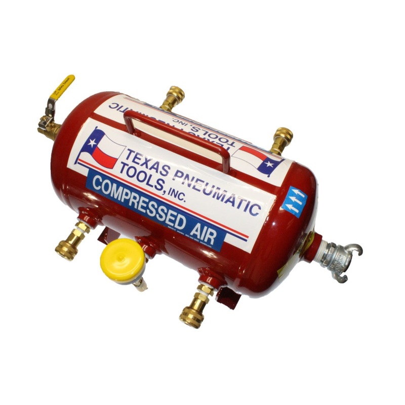 X-3AMF-TQC(1/4) - Air Manifold (2.5 Gal, ASME Tank w/ 1/4" Industrial Quick Connect Fittings)