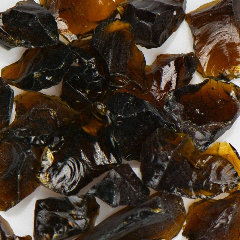 Amber Brown Fire Glass