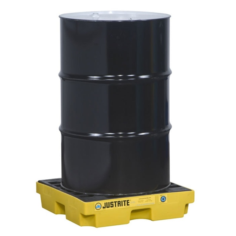 1 Drum Accumulation Center, 12 Gallon Spill Capacity, EcoPolyBlend, No Drain, Yellow - 28652