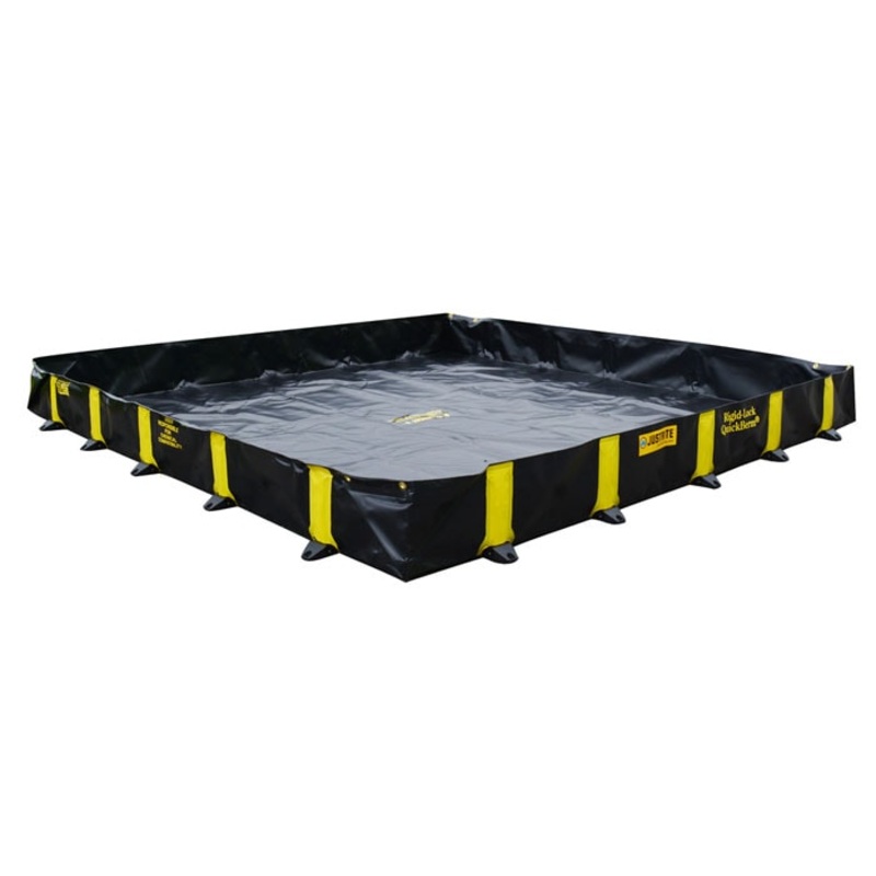 10′ x 10′ x 12″, 745 Gallon Spill Capacity, Drive Over Berm, Rigid-Lock QuickBerm, Black – 28519
