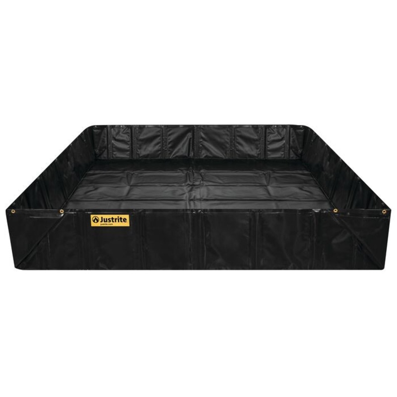 12' x 12' x 18", 1616 Gallon Spill Capacity, Spill Berm with Angle Brackets, QuickBerm, Black - 28083