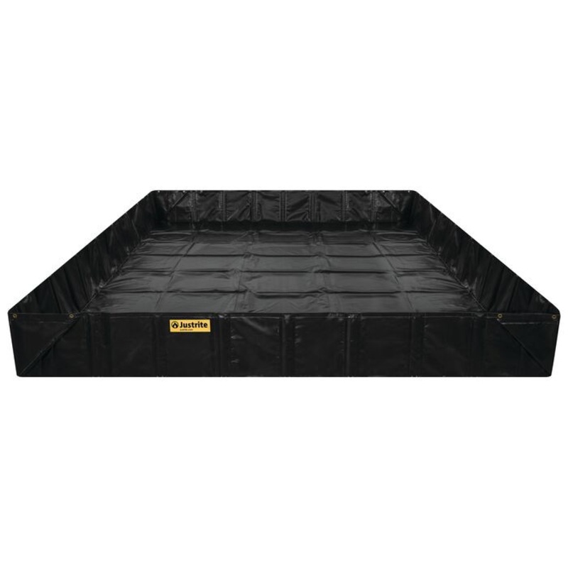 12' x 28' x 12", 2513 Gallon Spill Capacity, Spill Berm with Angle Brackets, QuickBerm, Black - 28075