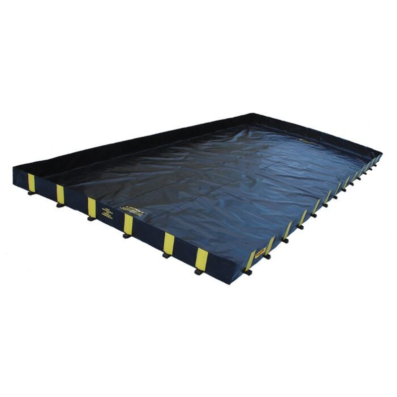14' x 56' x 12", 5027 Gallon Spill Capacity, Drive Over Berm, Rigid-Lock QuickBerm, Black - 28531