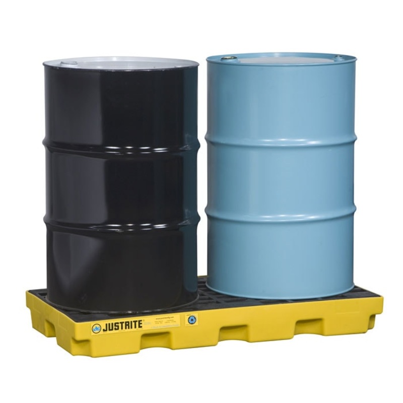 2 Drum Accumulation Center, 24 Gallon Spill Capacity, EcoPolyBlend, No Drain, Yellow - 28654