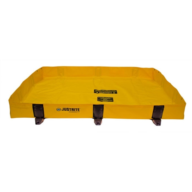 4' x 4' x 8", 79 Gallon Spill Capacity, Folding Spill Containment Berm, Rigid-Lock QuickBerm Lite, Yellow - 28370
