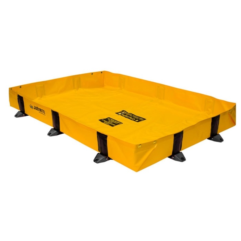 4' x 6' x 8", 119 Gallon Spill Capacity, Folding Spill Containment Berm, Rigid-Lock QuickBerm Lite, Yellow - 28372