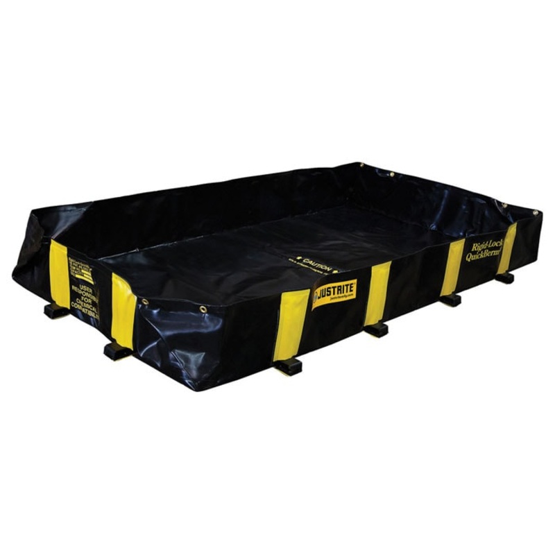 4' x 8' x 12", 235 Gallon Spill Capacity, Drive Over Berm, Rigid-Lock QuickBerm, Black - 28514