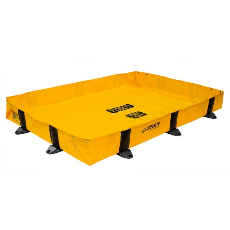 4' x 8' x 8", 159 Gallon Spill Capacity, Folding Spill Containment Berm, Rigid-Lock QuickBerm Lite, Yellow - 28374