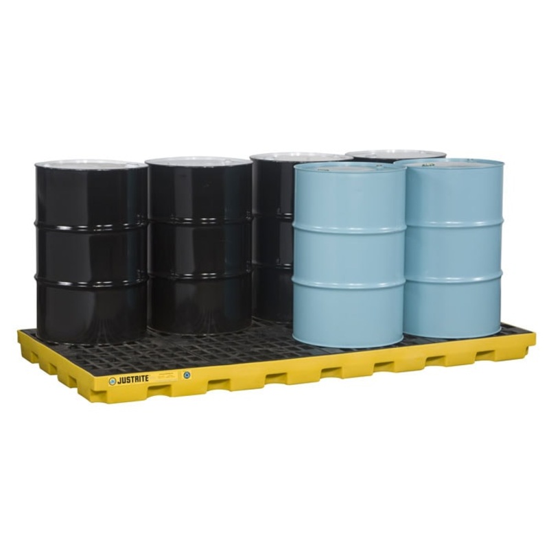 8 Drum Accumulation Center, 98 Gallon Spill Capacity, EcoPolyBlend, No Drain, Yellow - 28660