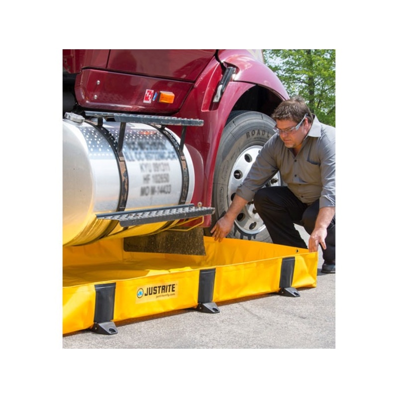 8' x 8' x 8", 318 Gallon Spill Capacity, Folding Spill Containment Berm, Rigid-Lock QuickBerm Lite, Yellow - 28376