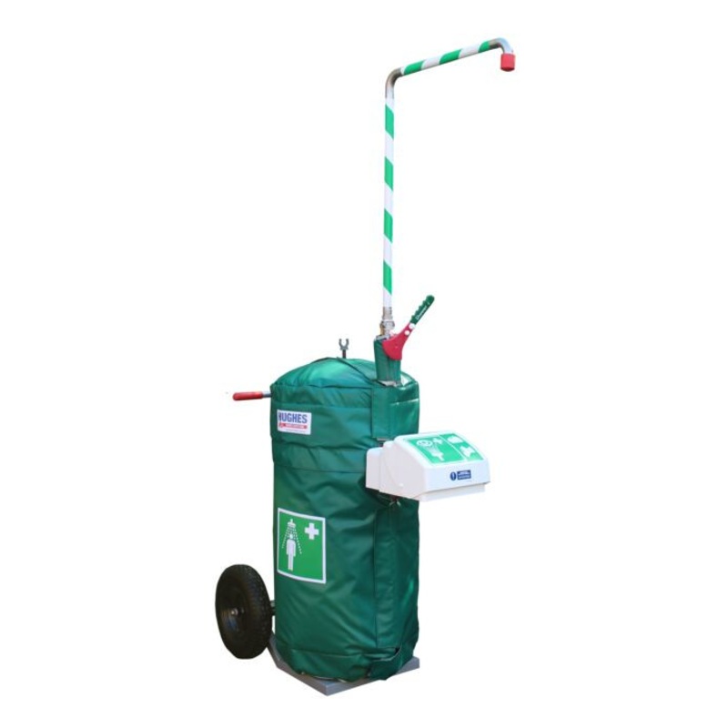 30 Gallon, Portable Hughes Self-Contained Safety Shower with Eye/Face Wash, Mobile, Insulated - J40K45G