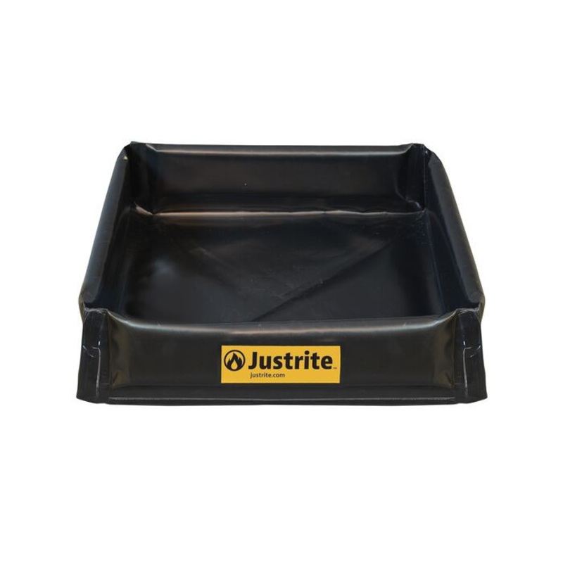 4' x 4' x 6", 55 Gallon Spill Capacity, Mini Berm Flex Tray with, Black - 28444