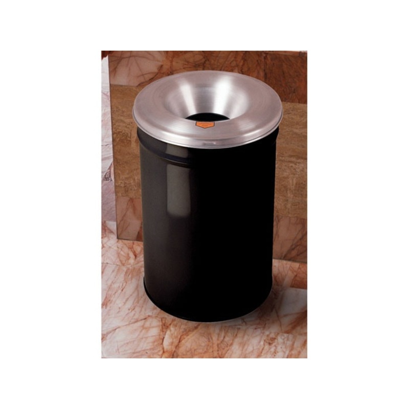 6 Gallon Steel Cease-Fire Waste Receptacle, Safety Drum Can With Aluminum Head, Black - 26606K