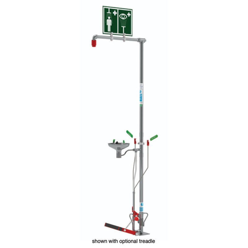 Floor Mount, Open Stainless Steel Bowl, Self-Draining Hughes Combination Shower, Stainless Steel Pipe - SD18GS85G