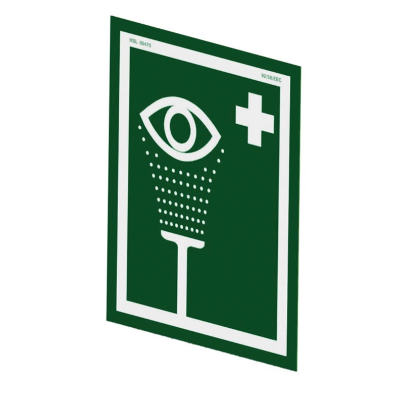 Universal Eye/Face Wash Sign for Wall Mounting - E-SIGN