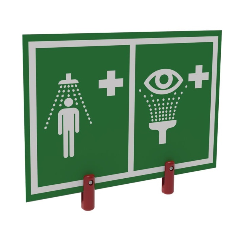 Universal Safety Shower and Eye/Face Wash Sign for Hughes Outdoor Showers, Insulation and Brackets - ES-BRAC-SIGN-H