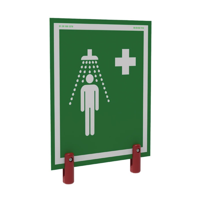 Universal Safety Shower Sign for Hughes Outdoor Showers, Insulation and Brackets - S-BRAC-SIGN-H